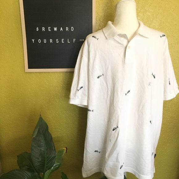 Chaps Other - Men’s Chaps Polo Fish Bones New